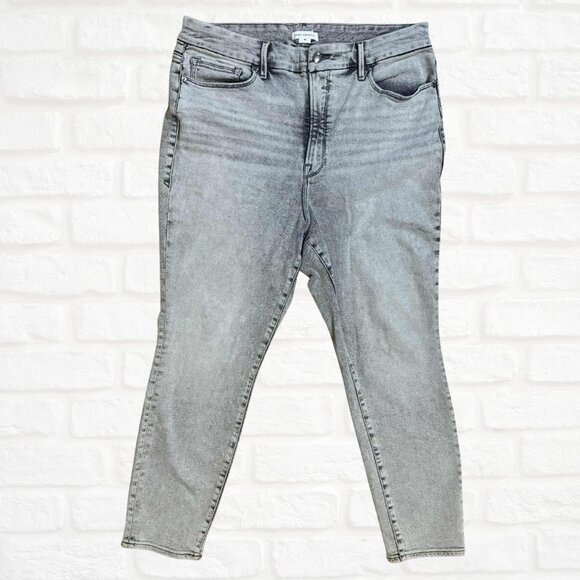 Good American Good Waist High Rise Skinny Jeans Acid Wash Gray Size 18 Plus Size - Picture 5 of 9